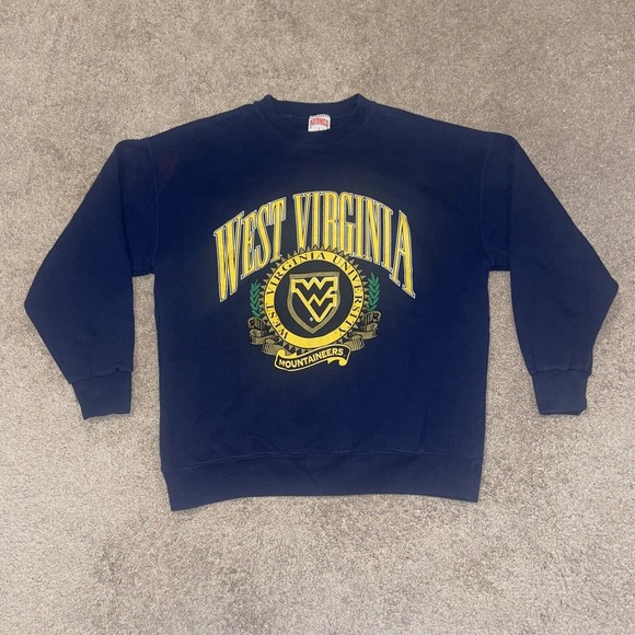 Vintage West Virginia University Mountaineers Nutmeg Mills Sweatshirt Size XL - Picture 1 of 6